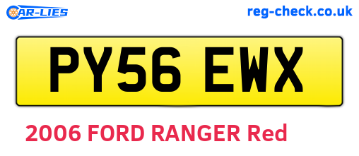 PY56EWX are the vehicle registration plates.