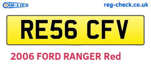 RE56CFV are the vehicle registration plates.
