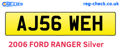 AJ56WEH are the vehicle registration plates.