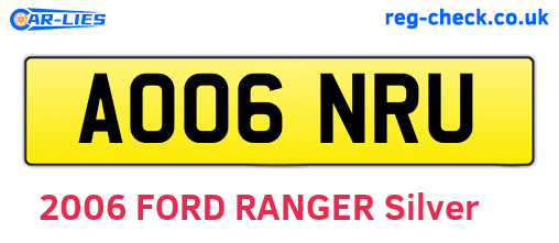 AO06NRU are the vehicle registration plates.