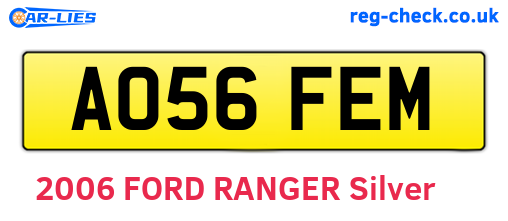 AO56FEM are the vehicle registration plates.