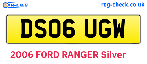 DS06UGW are the vehicle registration plates.