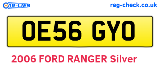 OE56GYO are the vehicle registration plates.