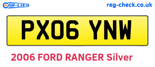 PX06YNW are the vehicle registration plates.