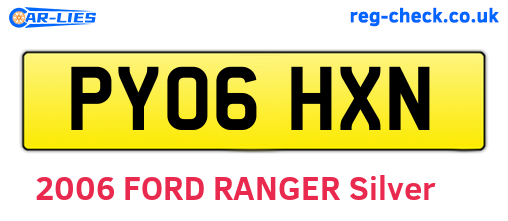 PY06HXN are the vehicle registration plates.