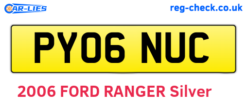 PY06NUC are the vehicle registration plates.