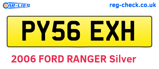 PY56EXH are the vehicle registration plates.