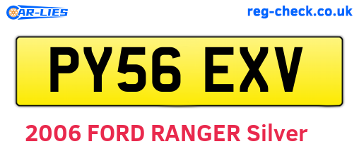 PY56EXV are the vehicle registration plates.