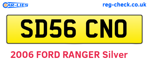 SD56CNO are the vehicle registration plates.