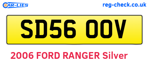 SD56OOV are the vehicle registration plates.