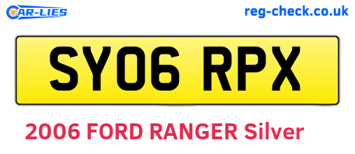 SY06RPX are the vehicle registration plates.