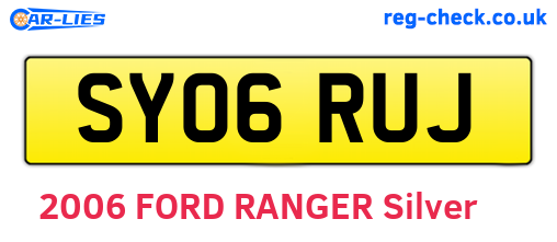SY06RUJ are the vehicle registration plates.
