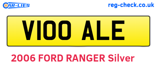 V100ALE are the vehicle registration plates.