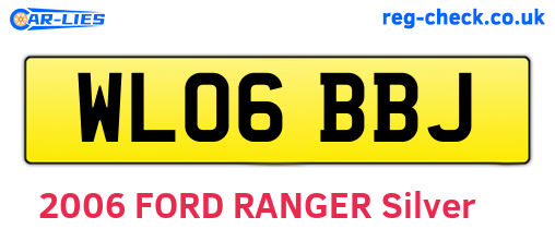 WL06BBJ are the vehicle registration plates.