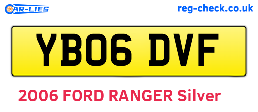 YB06DVF are the vehicle registration plates.