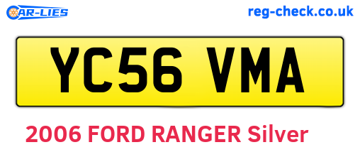 YC56VMA are the vehicle registration plates.