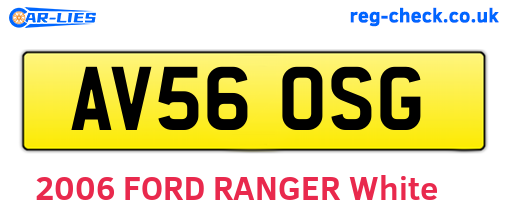 AV56OSG are the vehicle registration plates.