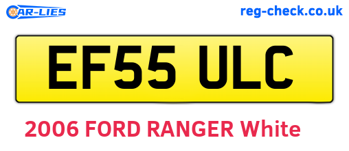 EF55ULC are the vehicle registration plates.