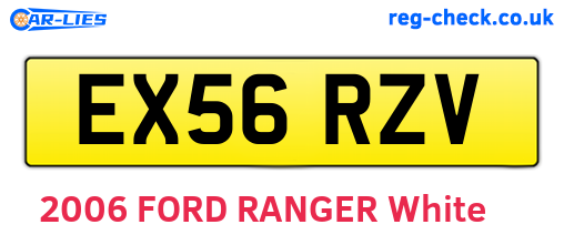 EX56RZV are the vehicle registration plates.