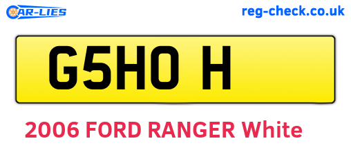 G5HOH are the vehicle registration plates.