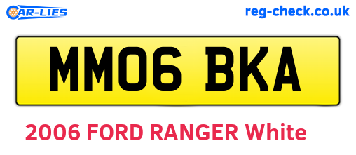 MM06BKA are the vehicle registration plates.