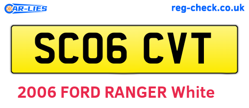 SC06CVT are the vehicle registration plates.