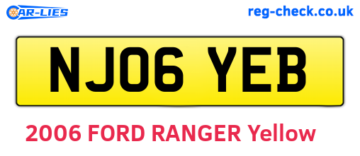 NJ06YEB are the vehicle registration plates.