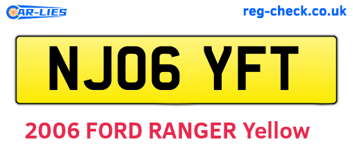 NJ06YFT are the vehicle registration plates.