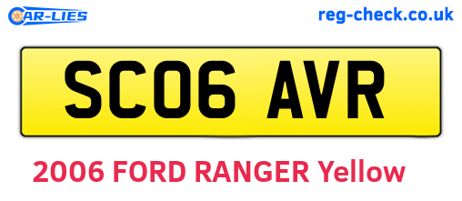 SC06AVR are the vehicle registration plates.