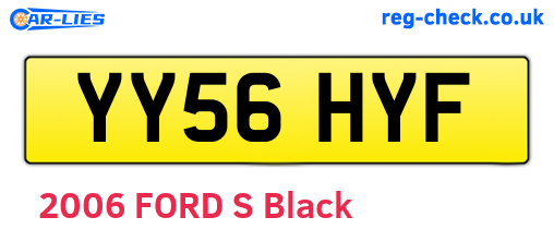 YY56HYF are the vehicle registration plates.