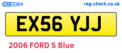EX56YJJ are the vehicle registration plates.