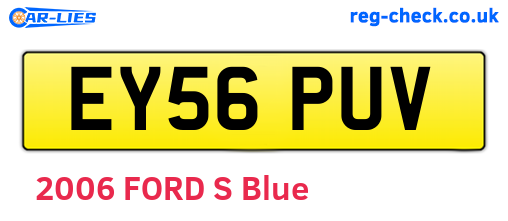 EY56PUV are the vehicle registration plates.