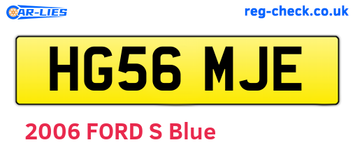 HG56MJE are the vehicle registration plates.