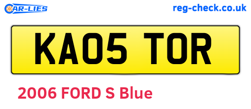 KA05TOR are the vehicle registration plates.