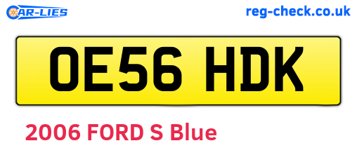 OE56HDK are the vehicle registration plates.