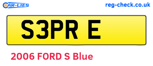 S3PRE are the vehicle registration plates.