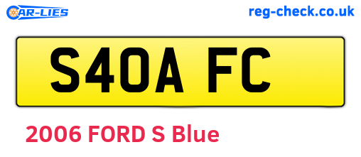 S40AFC are the vehicle registration plates.