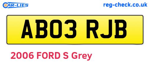 AB03RJB are the vehicle registration plates.