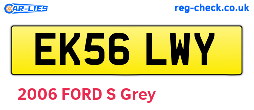EK56LWY are the vehicle registration plates.