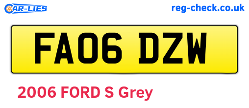 FA06DZW are the vehicle registration plates.
