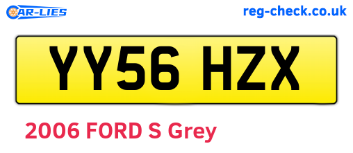 YY56HZX are the vehicle registration plates.