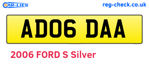 AD06DAA are the vehicle registration plates.