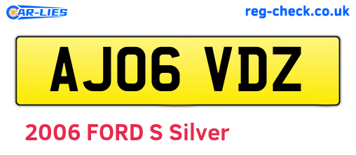 AJ06VDZ are the vehicle registration plates.