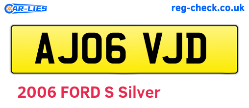 AJ06VJD are the vehicle registration plates.