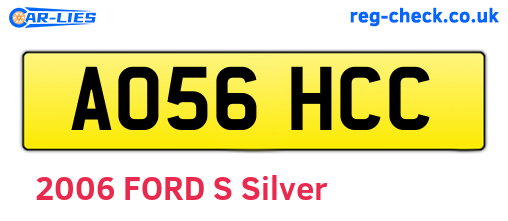 AO56HCC are the vehicle registration plates.