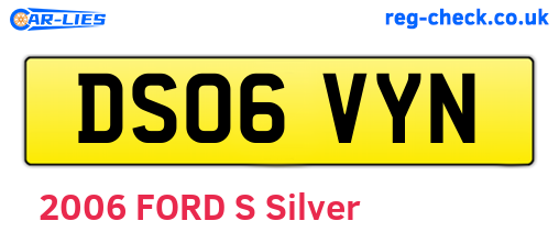 DS06VYN are the vehicle registration plates.