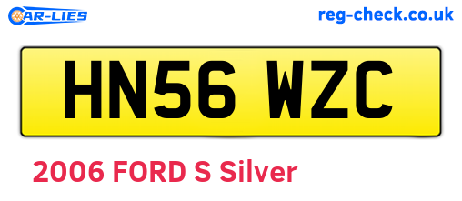 HN56WZC are the vehicle registration plates.