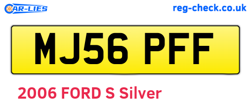 MJ56PFF are the vehicle registration plates.