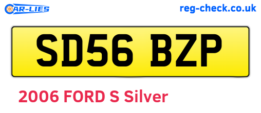 SD56BZP are the vehicle registration plates.