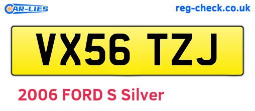 VX56TZJ are the vehicle registration plates.